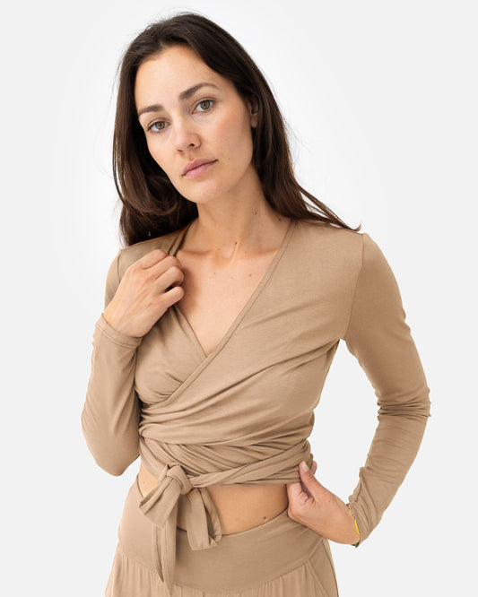 Desert Sand - Amina Wrap Top Front | Lotuscrafts