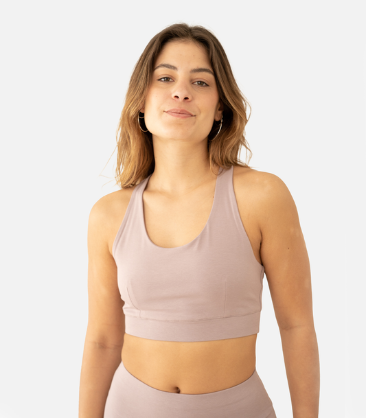 Purple Dove - Organic Womens Yoga Bra Top Saira Front | Lotuscrafts