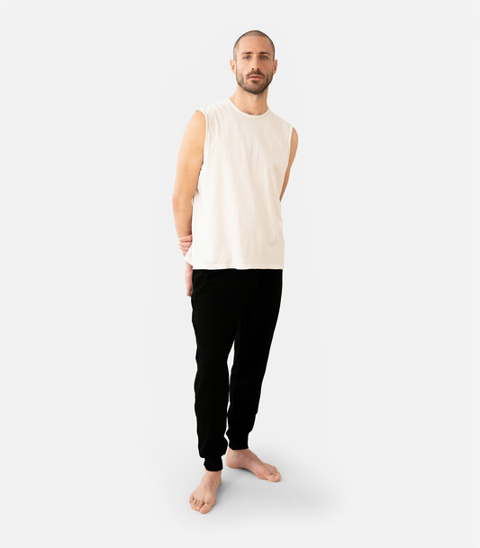 Schwarz Black - Organic Mens Yoga Pants Manu Model | Lotuscrafts