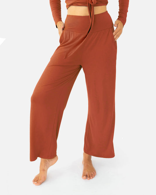 Burnt Sienna - Heya Yoga Culotte Front  | Lotuscrafts