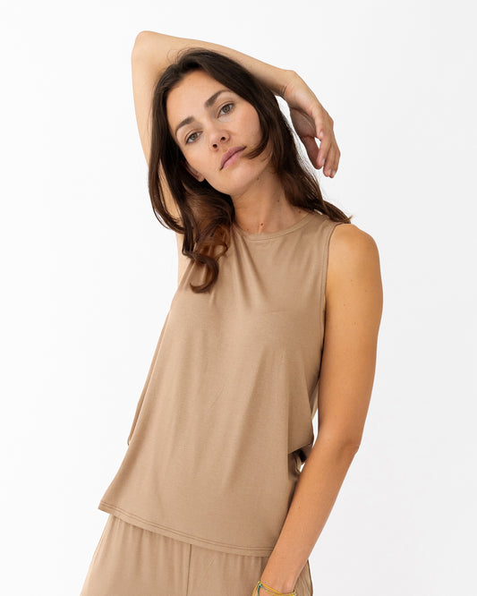 Desert Sand - Naima Yoga Top Front | Lotuscrafts