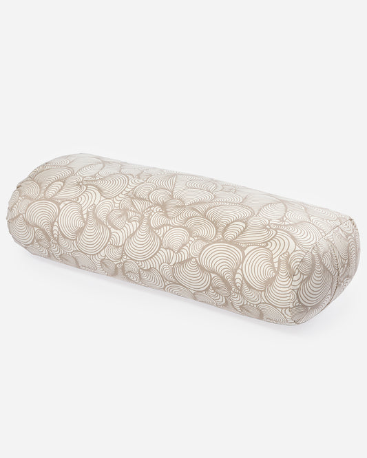 Yoga Bolster - Large Cylindrical Round Cotton Filled OM Embroidered Lotus -  Yogavni
